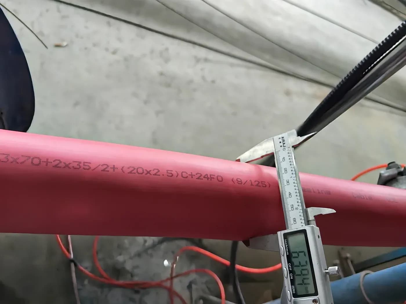 diameter verification 3x70 2x35 reeling cable