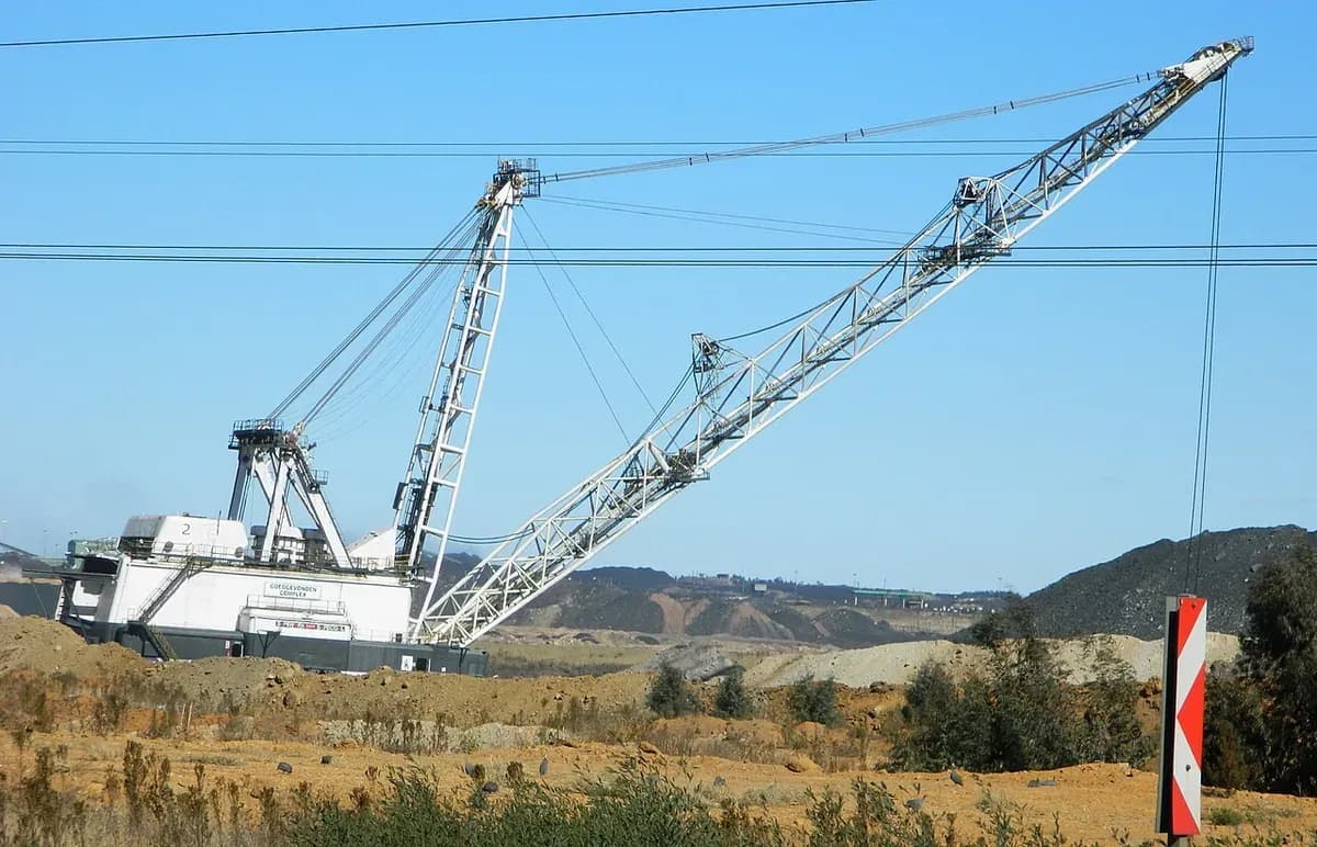 A walking dragline at the Goedgevonden open-cast coal mine near Ogies, South Africa