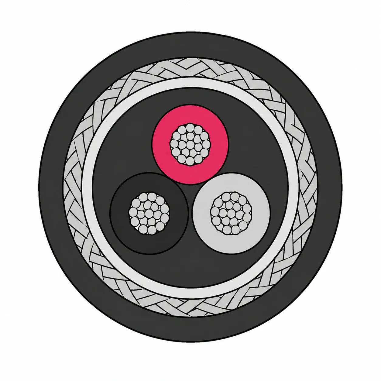 NEK 606 BFOU and RFOU offshore cable cross section
