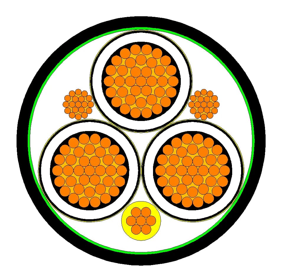 Type MP-GC mine feeder cable cross section